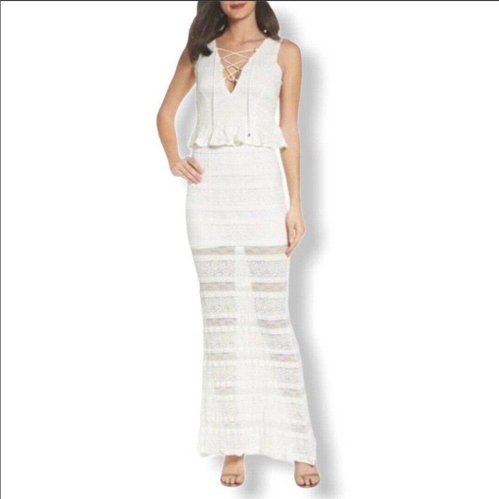 Foxiedox Makalya Peplum Lace Maxi Dress
